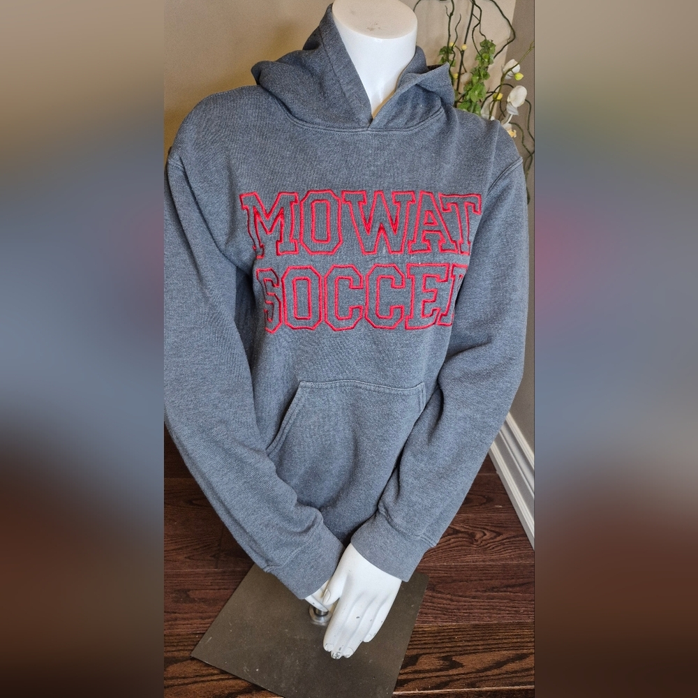 Gildan Gray Hoodie with Red Lettering